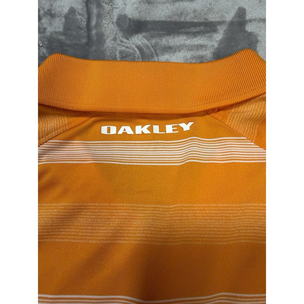 Orange Oakley Hydrolix Men's Polo Shirt Size XL Regular Fit Short‎ Sleeve Golf - Picture 7 of 7